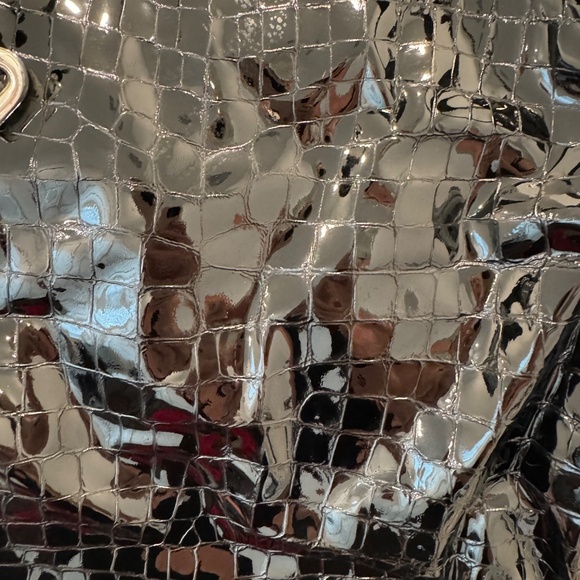 Brighton Black Patent Leather Croc Embossed Handbag - Picture 4 of 14